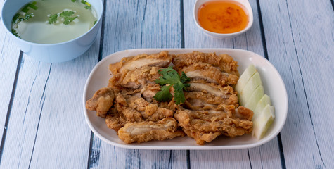 Fried Chicken Slices Platter Thai Style 