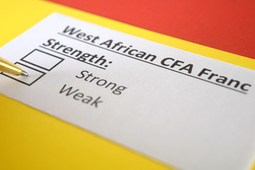 One person is answering question about strength of West African CFA Franc.