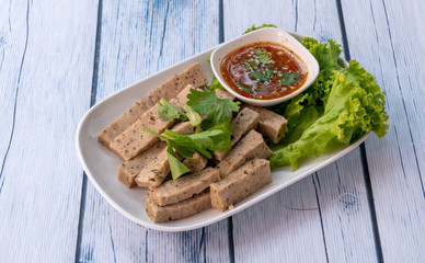 Boiled Vietnamese Pork Slices  with Dip 