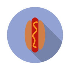 sausage in a loaf colored illustration. Element of colored food icon for mobile concept and web apps. Detailed sausage in a loaf icon can be used for web and mobile long shadow icon