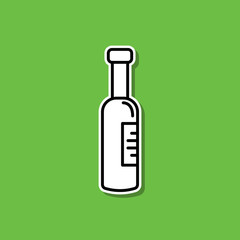 Bottle of wine sticker icon. Simple thin line, outline vector of alcohol drink icons for ui and ux, website or mobile application