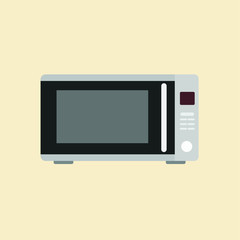microwave oven icon. flat design object, kitchen equipment, home constructor element.