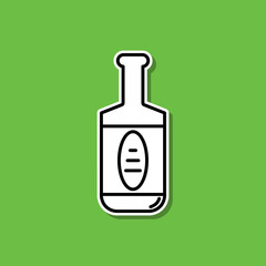 Bottle of tequila sticker icon. Simple thin line, outline vector of alcohol drink icons for ui and ux, website or mobile application