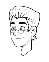 man with eyeglasses head avatar character