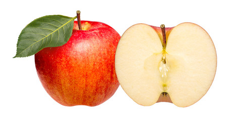 Red Envy Apple isolated on white background, Scilate apple that cross between Royal Gala and Braeburn, is grown in New Zealand (With clipping path)