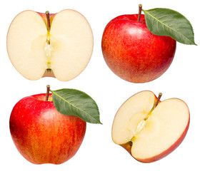 Red Envy Apple isolated on white background, Scilate apple that cross between Royal Gala and Braeburn, is grown in New Zealand (With clipping path)