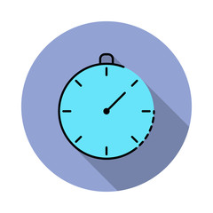 Chronometer, stopwatch, sport long shadow icon. Simple color vector of sport icons for ui and ux, website or mobile application