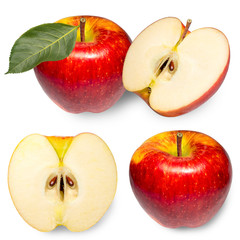 Red Envy Apple isolated on white background, Scilate apple that cross between Royal Gala and Braeburn, is grown in New Zealand (With clipping path)