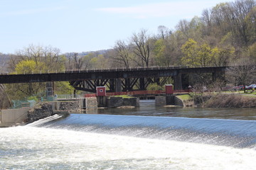 Waterfalls and Lock House in Easton Pa