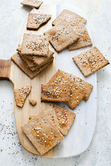 Homemade rye crackers