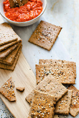 Homemade rye crackers