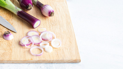 Shallots on a board