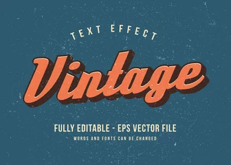 Foto op Plexiglas Retro compositie Vintage text effect template with 3d style editable font effect