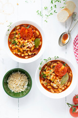 Vegan bean and tomato soup