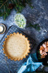 Salmon and potato pie