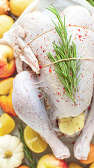 Fresh turkey ready for roasting