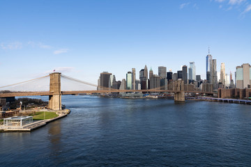 Fototapeta na wymiar New York City skyline. Brooklyn bridge view. 