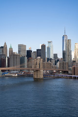 Fototapeta na wymiar New York City skyline. Brooklyn bridge view. 