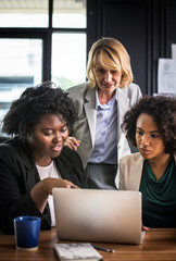 Businesswomen working on a laptop