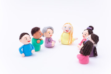 手作り紙粘土人形　英会話教室　国際交流　グローバルコミュニケーション