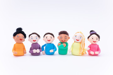 手作り紙粘土人形　英会話教室　国際交流　グローバルコミュニケーション