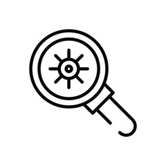 Obraz premium magnifying glass with covid19 virus particle line style