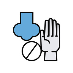 dont touch nose line and fill style icon