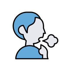 person coughing sick line and fill style icon