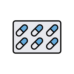 capsules drugs line and fill style icon