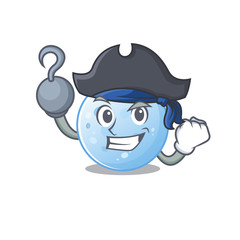 Blue moon cartoon design style as a Pirate with hook hand and a hat