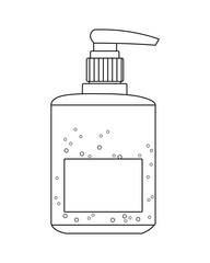 antibacterial soap bottle isolated icon