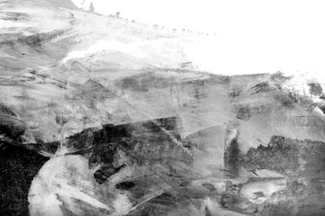 Gray paint on canvas