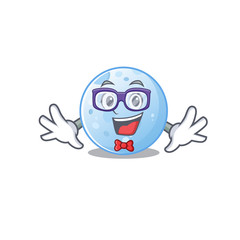 Mascot design style of geek blue moon with glasses