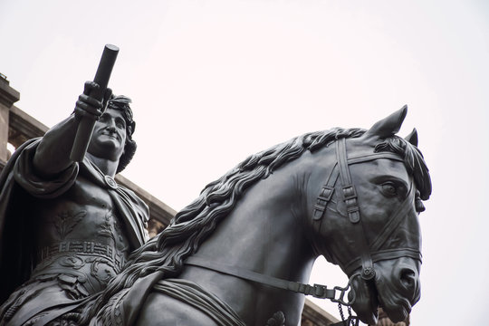 Equestrian sculpture of Charles IV of Spain located at Manuel Tolsa square in Mexico city downtown. This sculpture is better know as "El caballito"	
