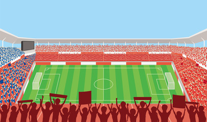 A football stadium packed with supporters. © モンキチ