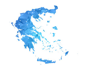 Greece Map - Abstract geometric rumpled triangular low poly style gradient graphic on white background , line dots polygonal design for your . Vector illustration eps 10.