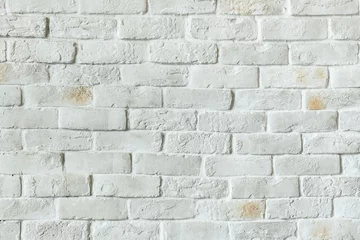 Zelfklevend Fotobehang Bakstenen muur White brick wall background