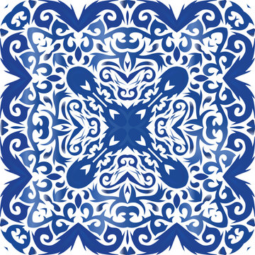 Antique azulejo tiles patchwork.