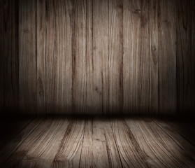 Wooden wall and floor