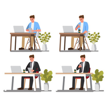 businessman consulting .Cartoon for  business ,Vector illustration character