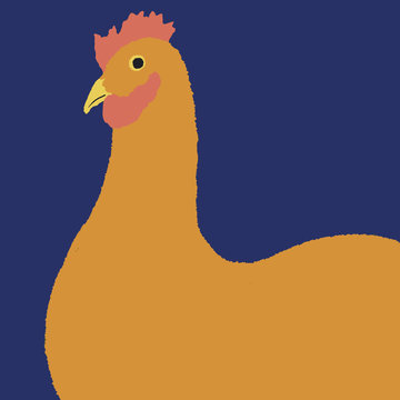 chicken digital painting art illustration