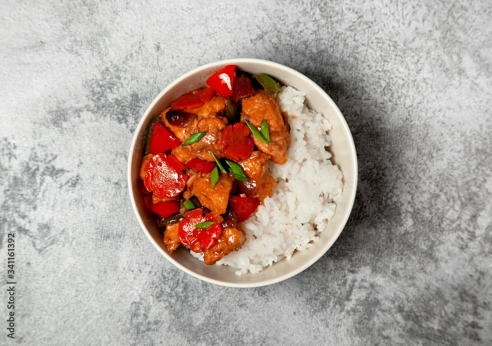 Wall mural manchurian chicken with vegetables