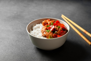 Manchurian chicken with vegetables