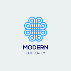 modern minimalist butterfly logo for cosmetic symbol and any related business