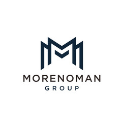 Letter M logo MM design. Line creative minimal monochrome monogram symbol. Premium business logotype. 
