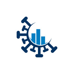 Coronavirus 2019-nCoV Bacteria Icon. Bacteria Statistic Logo. Isolated vector icon of virus on white background for poster, banner, flyer.