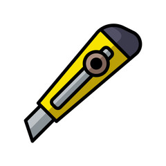 cutter knife - stationery icon vector design template
