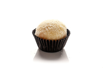 Brigadeiro Gourmet Chocolate Balls Tradicional Brazilian sweet in White Background