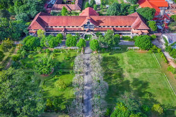 Fototapeta na wymiar Aerial view of Kon Tum seminary, Kon Tum, Vietnam.