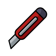 cutter knife - stationery icon vector design template